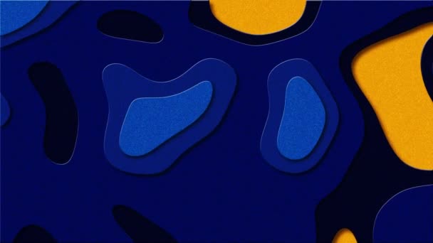 Animation Colorée Papier Coupé Abstrait Liquide Fond Couleur Bleu Jaune — Video