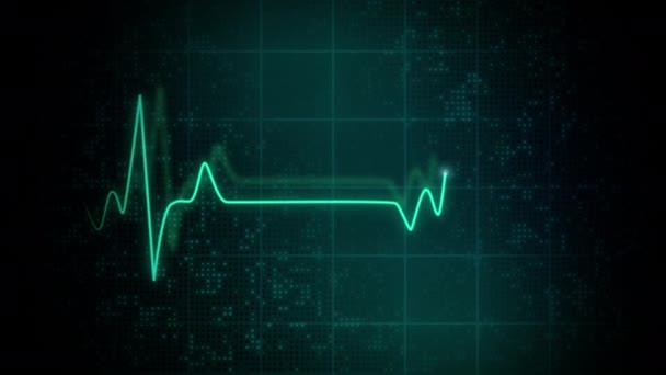 Eletrocardiograma Batimento Cardíaco Exibição Monitor Linha Pulso Tela Médica Com — Vídeo de Stock