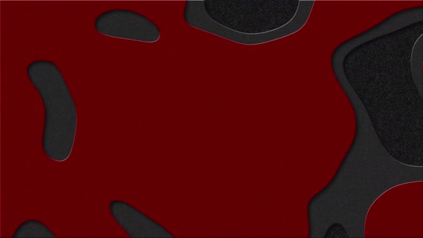 Röda Flytande Fläckar Mörkgrå Bakgrund Färgat Papper Skär Animation Abstrakt — Stockvideo