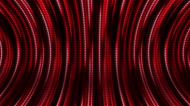 Світло Червоний Неоновий Світиться Лінії Динамічний Тунель Діодами Круглих Точок — стокове відео