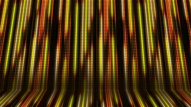 Glowing Yellow Wall Dots Colored Bright Lines Fall Looped Abstract — Vídeo de Stock