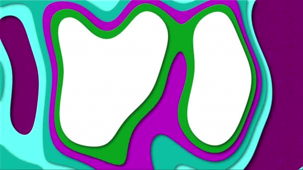 Мультфильм Весело Многослойной Рельефной Анимации Цветных Форм Порез Бумаги Циклическая — стоковое видео