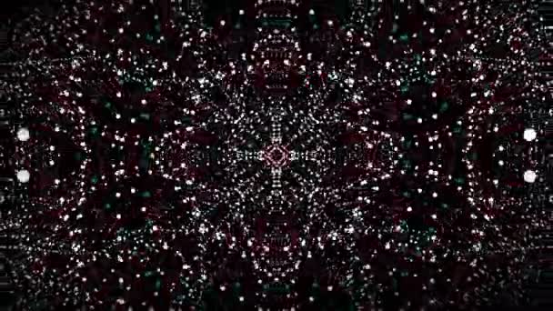 Kaleidoskop Kleiner Bunter Punkte Die Sich Chaotisch Bewegen Geometrisches Muster — Stockvideo