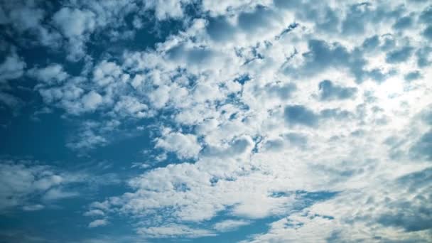Cielo Blu Con Nuvole Bianche Fenomeni Atmosferici Naturali Formazione Nubi — Video Stock