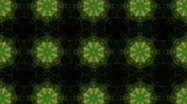 Renkli geleneksel çiçek desenli animasyon. Döngüsüz kaleydoskop.