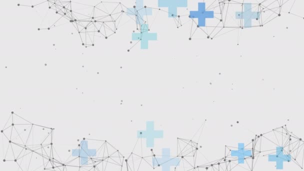 Белый Абстрактный Медицинский Фон Плюсами Пересечениями Линиями Сплетения Цикл Анимации — стоковое видео