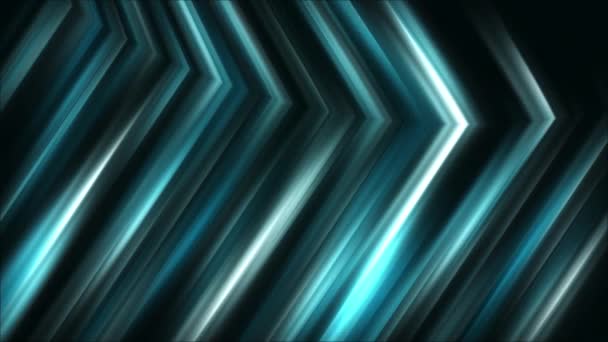 Turquoise Neon Arrows Glowing Blurred Direction Motion Looped Abstract Background — Stock Video