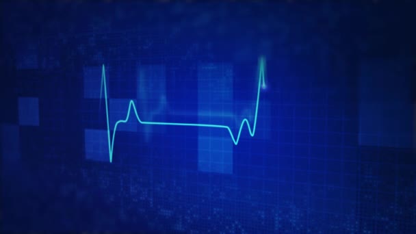 Tecnológico Abstrato Médico Fundo Azul Com Pixels Pontos Animação Loop — Vídeo de Stock