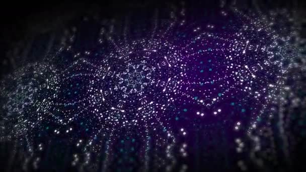 Geometryczna Mozaika Kalejdoskopowa Streszczenie Fioletowe Tło Małymi Kropkami Animacja Pętlowa — Wideo stockowe
