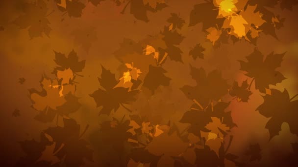 Braune Abstrakte Schleife Herbst Hintergrund Mit Fallenden Blättern — Stockvideo
