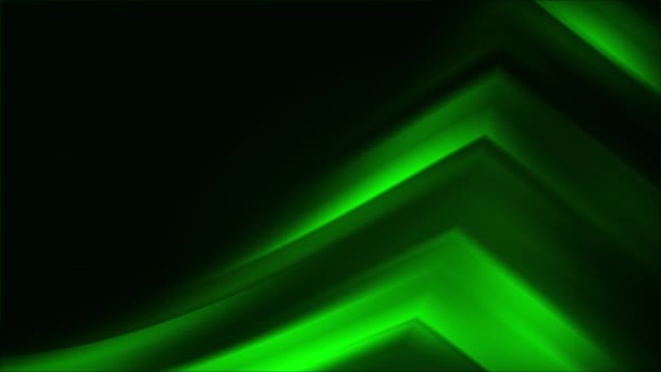 Forma Triangular Iridiscente Abstracta Verde Flechas Punteros Línea Brillante Movimiento — Vídeo de stock