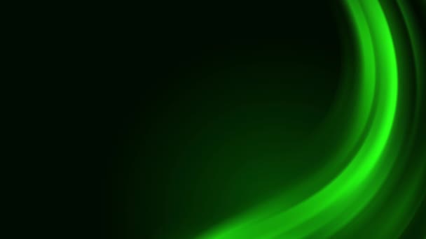 黑色背景上的绿色弧形发光丝带拱门 抽象循环动画 动态装饰霓虹灯发光 — 图库视频影像