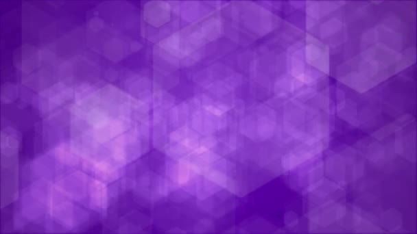 Purple Blurred Abstract Background Hexagon Bokeh Fast Movement Geometric Shapes — Stock Video
