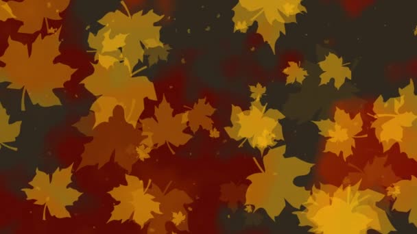 수채화 기술의 어두운 추상적인 배경입니다 그려진 노란색 나뭇잎 추상적인 애니메이션 — 비디오