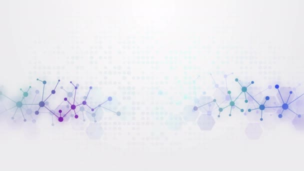 Abstrakter Futuristischer Weißer Hintergrund Mit Farbigem Molekularnetz Looping Motion Graphics — Stockvideo