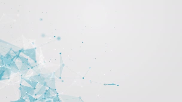 Абстрактная Анимация Синих Треугольников Точек Соединенных Линий Белом Фоне — стоковое видео