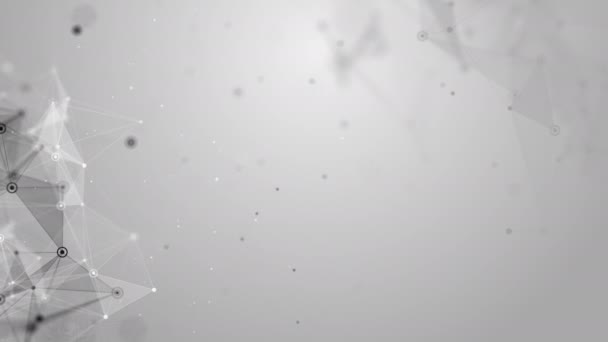Grau Geloopter Abstrakter Hintergrund Mit Kleinen Fliegenden Partikeln Kreisen Punkten — Stockvideo