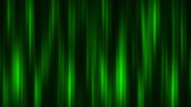 Soyut yeşil çizgiler akış halinde. Parlak, yanardöner bir arka plan. Canlandırılmış perde.