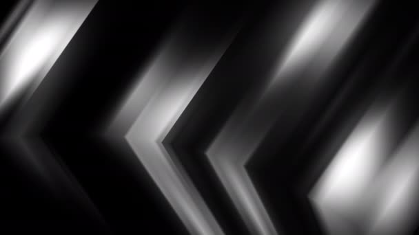 黒と白の輝く矢の流れ ディレクションポインタによる抽象的な背景 ループグラフィックスモーションスクリーンセーバー — ストック動画