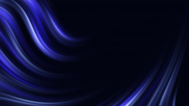 Gebogen Golvende Gloeiende Blauwe Abstracte Animatie Zwarte Achtergrond Bewegende Beelden — Stockvideo