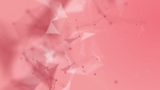 Fond Dégradé Rose Rouge Avec Lignes Plexus Triangles Fantastique Papier — Video