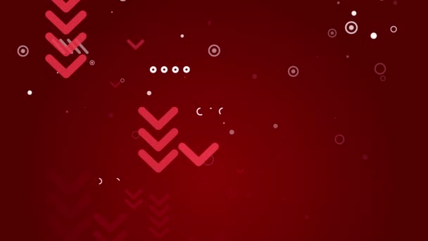 Movement Graphic Red Arrows Animated Footage Geometric Shapes Looped Motion — Stock Video