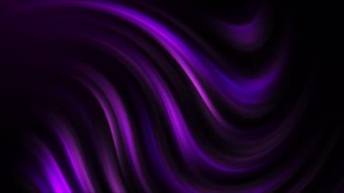 Koyu arkaplanda parlak kıvrımlı mor bir akıntı. Uzayı kopyala Soyut sıvı döngüleme canlandırması.