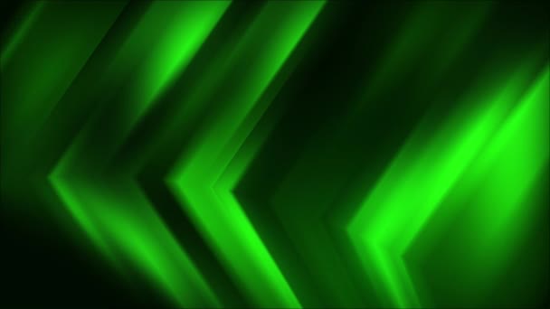 Zielona Świecąca Zakrzywiona Powierzchnia Postaci Strzał Animowany Płynący Strumień Pętla — Wideo stockowe