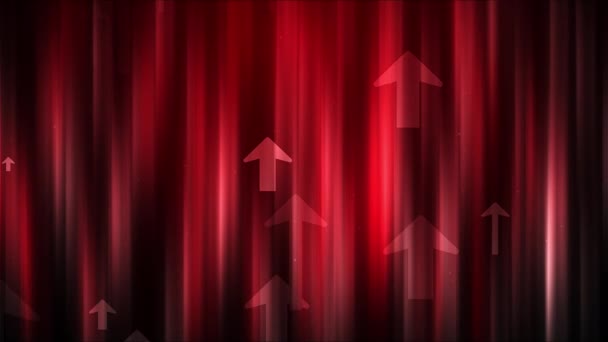 矢印が上昇する赤い抽象的な輝く背景 アニメーション — ストック動画