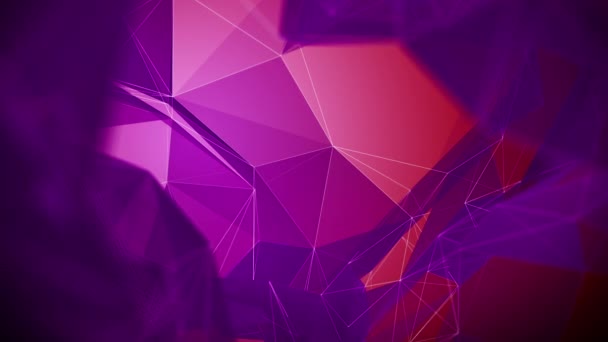 环状分形抽象背景 设计元素和网络背景的低多紫色背景 — 图库视频影像