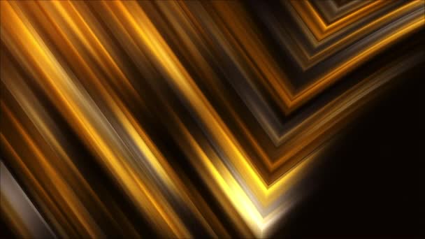 Золоті Сяючі Лінії Рухаються Вниз Розмиваються Анімація Петельної Текстури Чорному — стокове відео