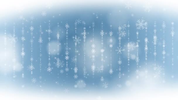 Animação Inverno Congelado Textura Fundo Azul Com Traços Flocos Neve — Vídeo de Stock