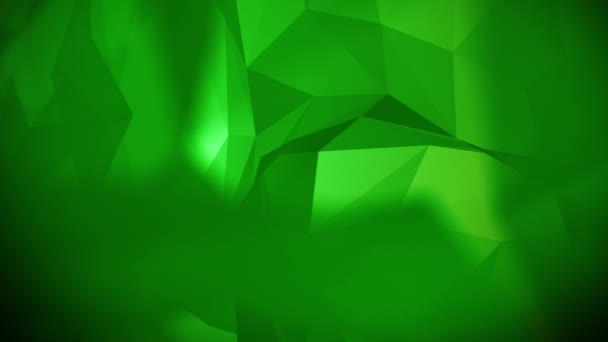 Fondo Polivinílico Bajo Abstracto Los Triángulos Colores Verdes Animación Bucle — Vídeo de stock