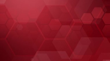 Hexagon kırmızı arka planı teknoloji tıbbi iş dünyası duvar kağıdı konsepti sanatı için soyut arkaplan. Döngülü canlandırma.