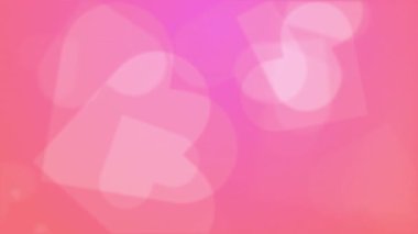 Aşk kalp şekilli, minimalist, soyut, pembe bir arka plan. Döngülü animasyon. Boşluğu kopyala.