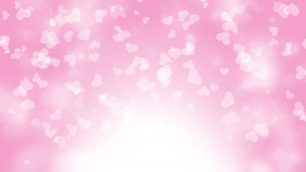 День Матери Сердца Розовый Фон Нежная Романтическая Заставка Летающими Сердцами — стоковое видео