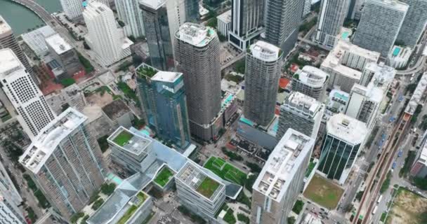 Miami Florida Usa Januar 2024 Luftaufnahme Der Innenstadt Mit Wolkenkratzern — Stockvideo
