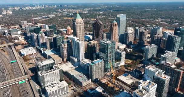 Atlanta Geórgia Eua Janeiro 2024 Vista Panorâmica Centro Cidade Com — Vídeo de Stock