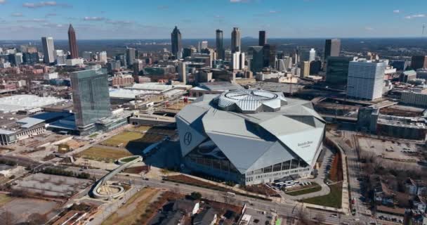 Atlanta Georgia Usa Januar 2024 Gesamtansicht Des Mercedes Benz Stadions — Stockvideo