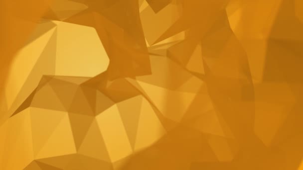 Abstrakter Gelb Oranger Hintergrund Mit Dreidimensionalen Polygonalen Formen Animierte Loopinggrafiken — Stockvideo