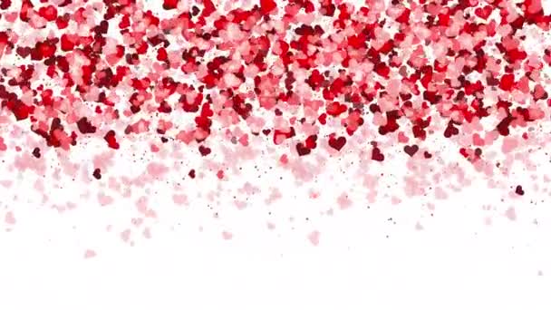 Bonne Carte Animation Saint Valentin Chute Petits Cœurs Rouges Particules — Video