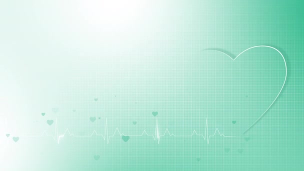 Linha Coração Batendo Animação Com Forma Fundo Suave Médica Diagrama — Vídeo de Stock