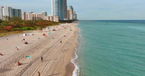 Vídeo Drone Sunny Isles Beach Florida Vista Aérea Hotel Partir — Vídeo de Stock