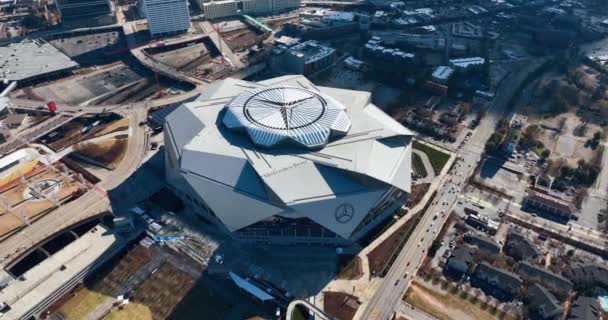 Atlanta Georgia Usa Januari 2024 Luchtfoto Mercedes Benz Stadion Met — Stockvideo