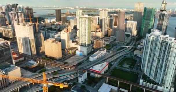 Miami Floride États Unis Janvier 2024 Bâtiments Rues Avec Transport — Video