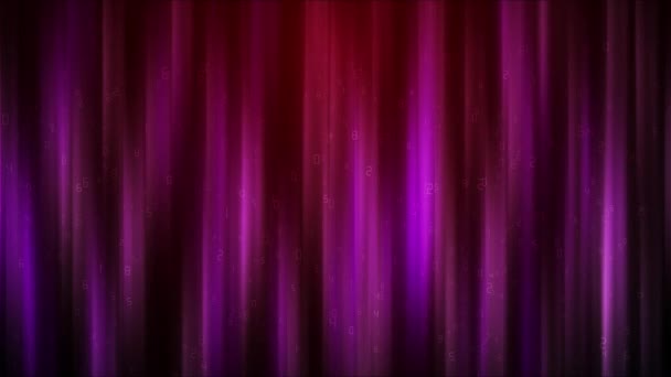 Хвиляста Петля Анімації Літаючими Номерами Фіолетовий Абстрактний Фон Технологія Концепції — стокове відео