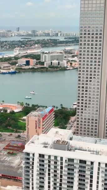 Майами Флорида Сша Января 2024 Года Вид Сверху Небоскребы Центре — стоковое видео