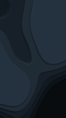 Koyu mavi kağıt soyut arkaplanı keser. Gölgeli şekillerin pürüzsüz yüzen animasyonu. Yardım dalgaları. Kusursuz döngü. Dikey video.