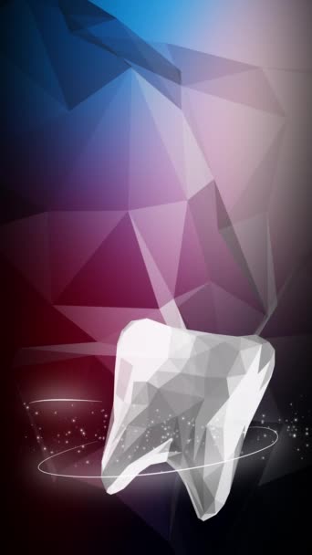 Modelo Poligonal Dente Símbolo Dentário Baixo Fundo Triângulos Poli Abstract — Vídeo de Stock