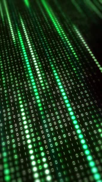 Digital Green Screen Variable Digital Computer Code Ones Zeros Looped — Stock Video